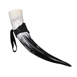 FIXOSHEE Vaso de Cuerno de Vaca 300-380 Ml Soporte de Mesa Copa Vikinga para Hidromiel y Cerveza Accesorio Decorativo para Hogar y Eventos Temáticos