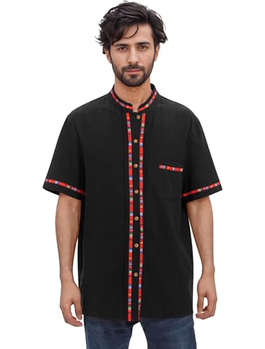 AWIBMK Kids Toddler Boys Mexican Shirt Band Collar Short Sleeve Button Up Guayabera Shirt Cinco De Mayo Fiesta Top