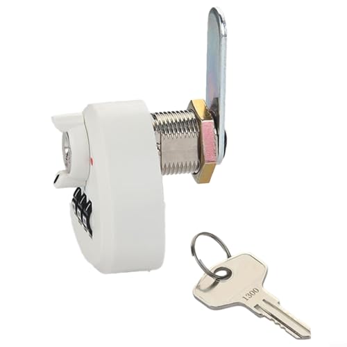 Fauhapyway Serratura di sicurezza digitale a 3 cifre in lega di zinco con chiave per cassette postali, cassetti, armadietti, 20/25 mm (25 mm bianco)