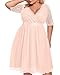 Pinup Fashion Plus Size Pink Dress Bridesmaid Wedding Guest Short Homecoming Prom Formal Cocktail Lace Chiffon Midi Dress Women