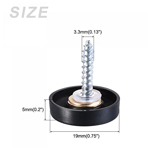 sourcing map 4Stk Schrauben 19mm/0.75 Deko Abdeckkappe Gebürstet für Schild Werbe Schwarz