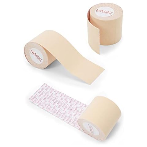 MAGIC Bodyfashion Women's Adhesive, Breathable and Skin Friendly Boob Tape for Instant Boob Lift and Backless Look (Latte) Cover