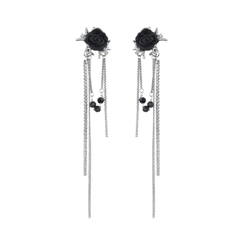 Gothic Earrings for Women Black Rose Flower Earring for Women Goth Earrings Halloween Punk Earring Y2k Jewelry Hypoallergenic Holiday Halloween Accessories Jewelry