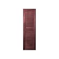 Plastic Development Group LSWHT1463 14 x 63 Inch Decorative Exterior Vinyl Plastic Faux Louvered Window Shutters with Installation Kit and Instructions, Bordeaux