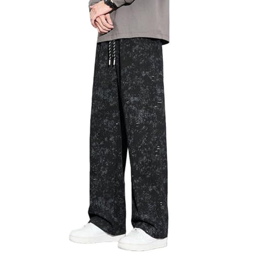 Sweatpants homme tie dye coupe lâche avec effet drapé amincissant pour automne et hiver