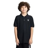 Messi Boys' Lifestyle Short Sleeve Polo T-Shirt, Slim-fit Graphic Tee, Cotton Blend Fabric, Stretch Limo, 7