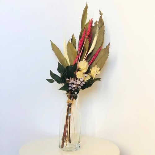 Arranjo de Flores Secas + Vaso Vidro - Floral Serenade