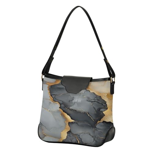 Sac à bandoulière amovible gris marbré au design texturé unique