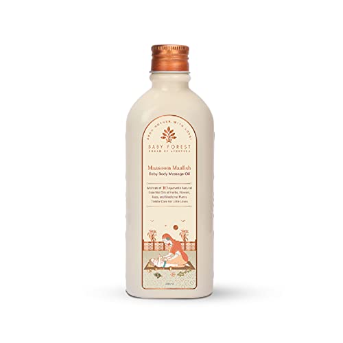 Baby Forest Maasoom Maalish Baby Body Massage Oil | Ayurvedic Baby Massage Oil for Kids | Derma Safe | Cruelty-Free | Vegan | 200 ML