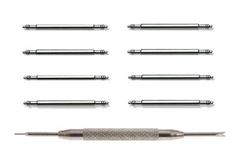 TrendyLuz 8 Spring Bar Pins for 24mm Watch Band, Spring Bar Tool Included