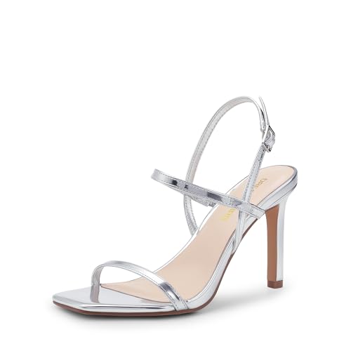 DREAM PAIRS Women’s Slingback Heels High Stilettos Open Square Toe Ankle Strap Pumps Sexy Comfort Strappy Dress Shoes Wedding Bridal Heeled Sandals