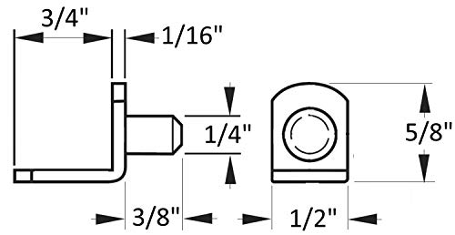 1/4" Bracket Style Cabinet Shelf Support Pegs - Antique Bronze - 25 Pack #TOP3