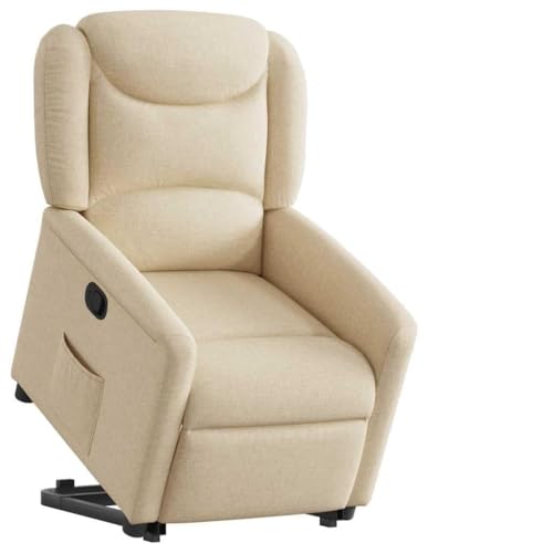 Qnhdfrt Relaxsessel mit elektrischer Aufstehhilfe Creme Stoff –...