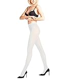 FALKE Damen Prime Rib 60 DEN verstärkte Feinstrumpfhose mit Muster halb Blickdicht reißfest matt gerippt 1 Stück Strumpfhose, Weiss (Snow 2032), S-M