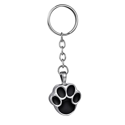 COCO Park Pet Paw/Dog Paw Stainless Steel Urn Pendant Keyring Ash Memorial Keepsake Cremation Jewelry Keychain