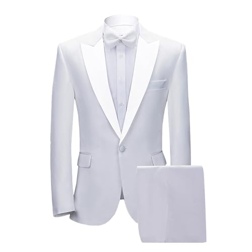 Men's Tux 2-Piece Business Blazer Single Breasted Tuxedo Suit Set Formal Wedding Slim Fit Suits