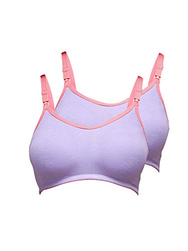 Image of Inner Sense Organic Cotton Bamboo Nursing Bra for Women I Non Padded Feeding Bra with Keyhole Back and Wire Free I Maternity Innerwear with Full Coverage (Combo Pack)