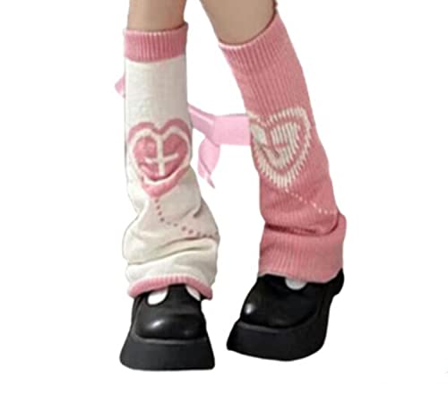Image of kawaii Winter Leg Warmers Knitted Cute Subculture Half Sleeve Foot Leg Warm Socks Cycling Christmas Gift Women