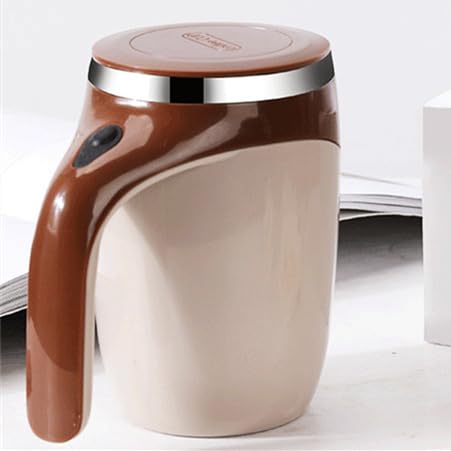 JIMCOM Self Stirring Mug for Coffee & Milk Powder - USB Rechargeable Electric Stirrer Cup, Leak-Proof 380ml Travel Mug with Lid | UKCA Certified for Home, Office & Gym Use