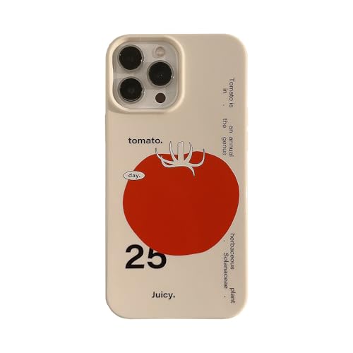 Coque souple iPhone 17 Pro Max antichoc blanche motif tomate artistique