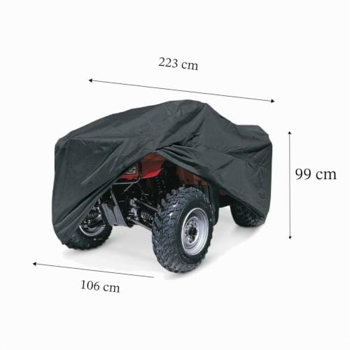 ATV Quad Cover étanche, Delixike Lourd Housse de vélo électrique de Service, Housse de VTT extérieure pour Toutes Les Motos, Honda, Polaris, Yamaha, Suzuki (Noir / 223 * 106 * 99 cm) – vue 2
