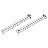 sourcing map 2 pasadores de horquilla de un solo agujero de 12 mm x 100 mm, acero inoxidable 304 de cabeza plana para reparación mecánica, instalación de muebles, equipos industriales, bricolaje