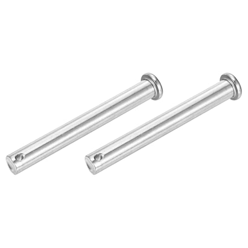 uxcell 2Pcs 12mmx100mm Single Hole Clevis Pins, 304 Stainless Steel Flat Head Single Hole Clevis Pins for Mechanics Repair, Furniture Installation, Industrial Equipment, DIY (Silver)