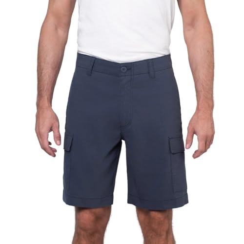 Wearfirst Mens Classic Fit Stretch Lightweight Cargo Short (Blue 30)