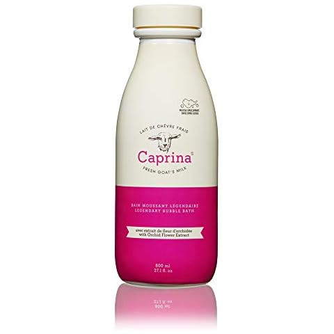 Caprina by Canus Legendary Bubble Bath, With Fresh Canadian Goat Milk, Gentle Soap, Moisturizing, Vitamin A, B2, B3 and More 577, Pink, Orchid flower & Oil, 27.1 Fl Oz Cover