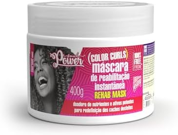 Máscara Color Curls Soul Power - Nutrição, Repõe Massa e Recupera...