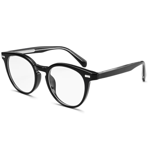 Image of Dollger Women Round Blue Light Blocking Glasses Men Retro Computer Gaming Eyeglasses Anti-Eyestrain