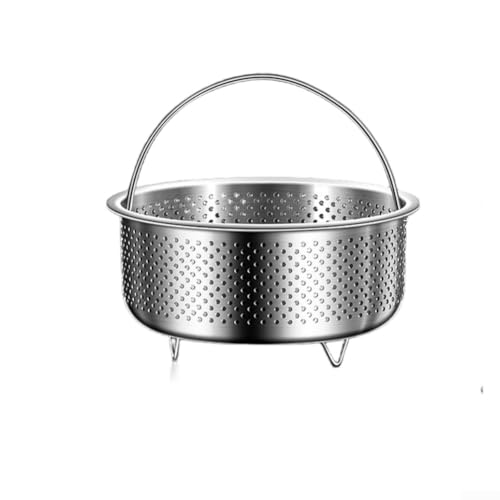 Cesta de vapor de acero inoxidable con pies resistentes al agua, adecuada para cocinar al vapor verduras, carne, arroz, huevos, compatible con cocinas eléctricas y ollas (C)