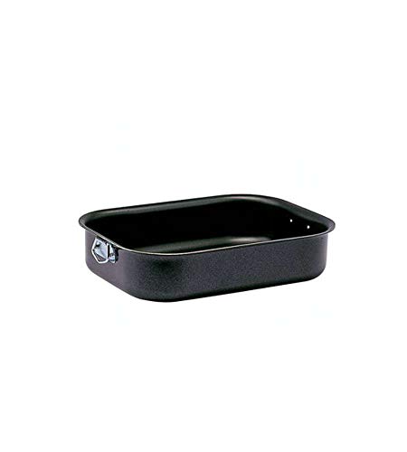 Ballarini Firenze Tortiera con Maniglia, Alluminio, Nero, 40 x 28 cm