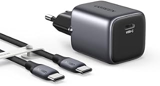 UGREEN Nexode 30W Ładowarka USB C z kablem USB C na USB C Zasilacz USB C Szybka ładowarka GaN II z PPS Kompatybilna z Galaxy S23 Ultra, S22, S21, Pixel, MacBook Air, iPad, Tab S8, A8, iPhone 14