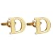 Salutto Men's Gold Letter D Cufflinks 1 Pair with Gift Box (D)