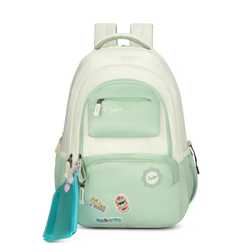 Image of Skybags Celeste 37L Casual Backpack for Girls with 3 Compartment & Adjustable Shoulder Strap | 16 Inch Padded Laptop Sleeve | Quick Access Front Pocket & Rain Cover | Perfect for School & Travel