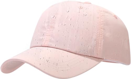 Pink Waterproof Baseball Cap for Men Women Breathable UPF50+ Sport Outdoor Caps Quick Dry Adjustable Rain Hat