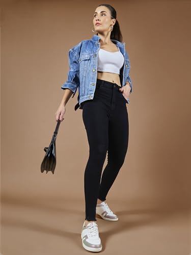 Image of Dolce Crudo Women's Skinny Fit High Rise Cropped Length Stretchable Denim Jeans