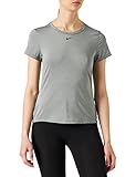 Tecnología Dri-Fit NIKE W NK One DF SS Slim Top T-Shirt, Women\'s, Particle Grey/htr/Black, S