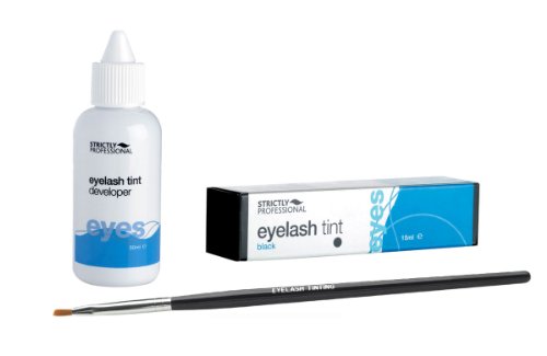 Eye Lash / Brow Tinting Dye Kit - 3 Piece - Tint, Developer & Brush (Black) by essentialbeautycare