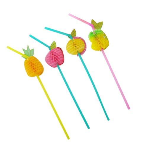 24 pitillos plásticos desechables 3D coloridos para fiesta miniatura 1