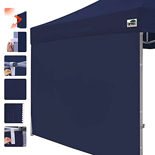 Image of Eurmax USA 10x10 Pop Up Canopy SunWall-UV Protection for Tents,Blocks Sunlight&Wind,Water Resistant Side Wall Only,Easy Hook & Loop Installation,Fit for 10FT Straight Leg Shelters&Gazebo,Navy Blue