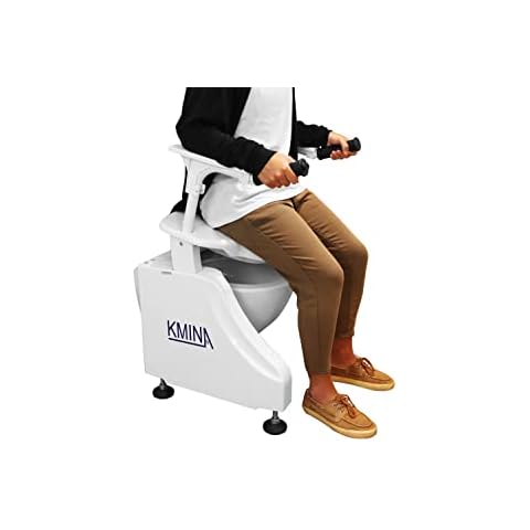 KMINA PRO - Electric Toilet Seat Lift Riser with Handles, Toilet Lifter, Powered Toilet Seat Lifter for Elderly, Robust Raised Toilet Seat with Handles, Height Adjustable Cover
