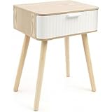 INDE MOBLEKIT | Mesita de Noche Madera Blanca con Cajón, Mesitas de Noche Blancas y Funcionales