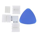 POPETPOP 40pieces Led Strip Light Connector Kit Solderless RGB Pin Shaped Clips Pry Tools for Lighting Projects Easy to Install Flame-Retardant Compatible Led Strips