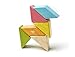 6 Piece Tegu Pocket Pouch Prism Magnetic Wooden Block Set, Tints