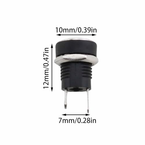Conector CC 5.5 x 2.1 mm soldable de 2 pines que evita desconexiones 2