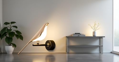 Image of DREAMY DESIGNS Golden Bird Wall Light for Living Room, Modern Wall Lamps for Bedroom, Wall Lights for Home Decoration, Bedside Wall Lamp Scone for resturant /Cafe