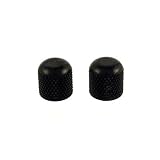 2 Black Dome Knobs w/Set Screw fits US Solid Shaft Pot Allparts MK-0110-003