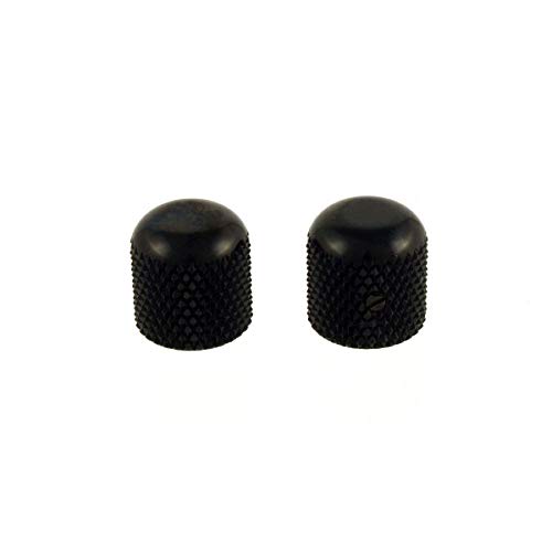 2 Black Dome Knobs W/Set Screw Fits Us Solid Shaft Pot Allparts Mk-0110-003 #TOP27